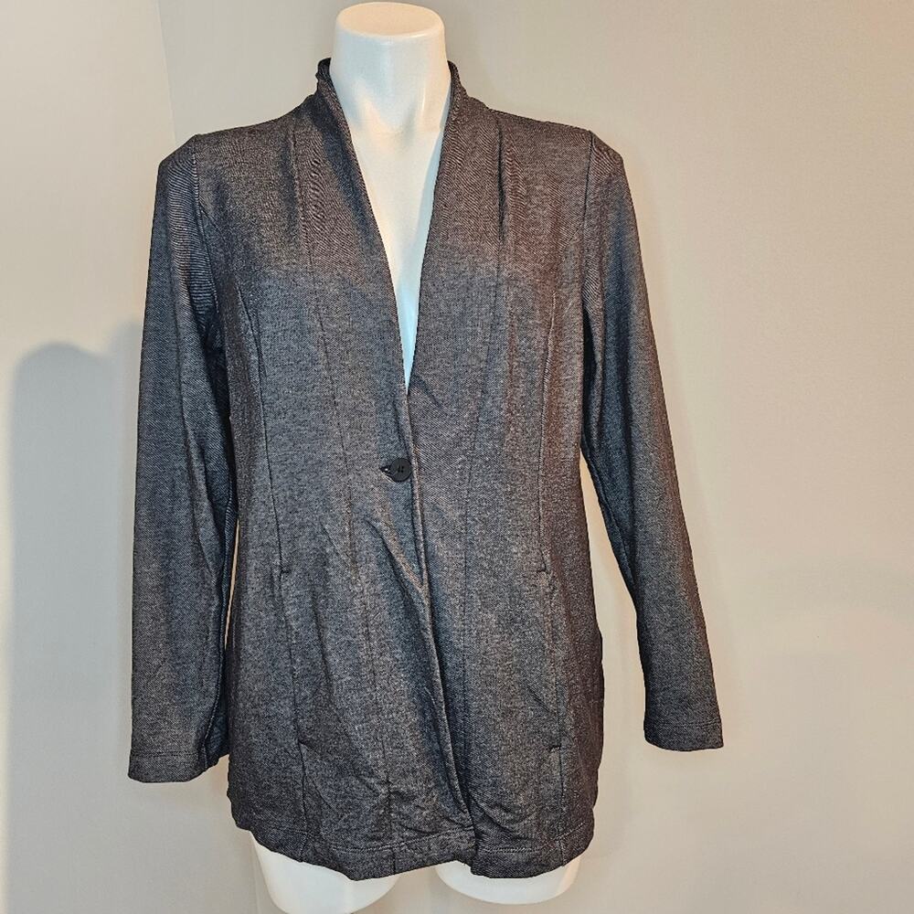 J. Jill Wearever Collection Rayon Stretch Jacket Black Rinse size small Petite